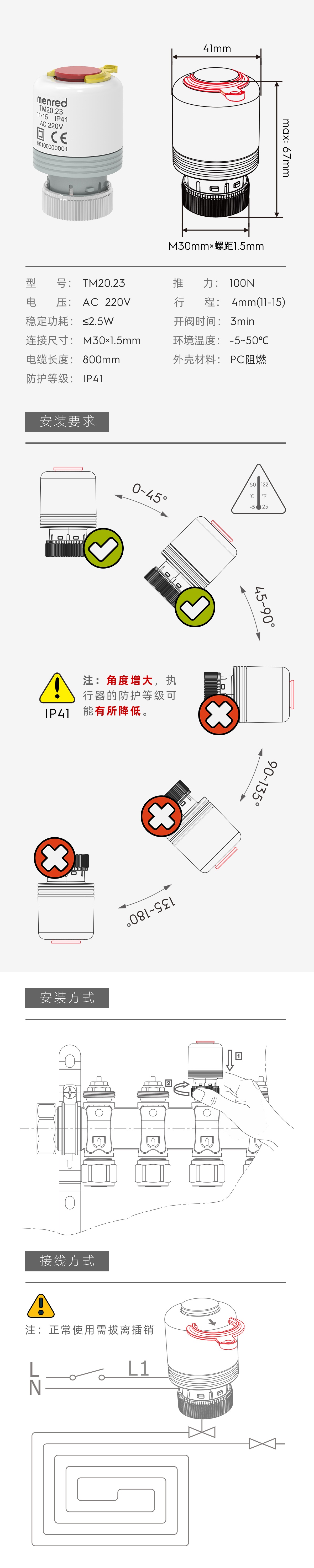 曼瑞德电热执行器原理图片