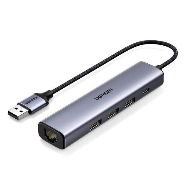 绿联USB转3USB3.0+千兆网口 深空灰 特价活动 CM475/20915-102-CM475-南京凯易樽（UGREEN 绿联）一站式购物商城